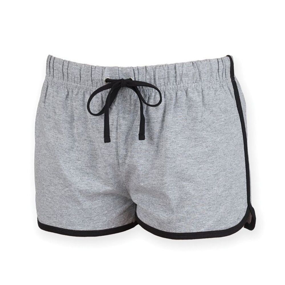 Skinni Fit Womens/Ladies Retro Training / Fitness Sports Shorts / Heather Gray/